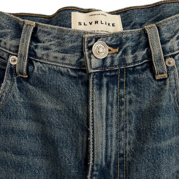 SLVRLAKE Distressed Roxy Jeans in After The Storm Wash Size 31 - Picture 6 of 16